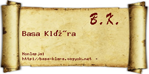 Basa Klára névjegykártya