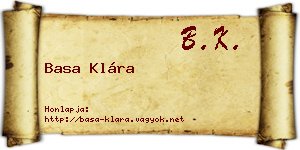 Basa Klára névjegykártya